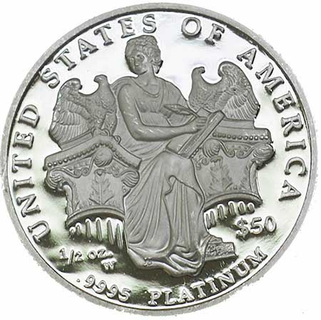 1/2 Ounce Platinum Coin Liberty USA